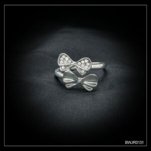 Silver Double Bow Ring