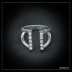 Silver Diamond Bar Ring