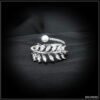 Leaf Pearl Spiral Ring