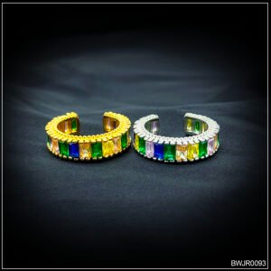 Multicolor Baguette Adjustable Ring