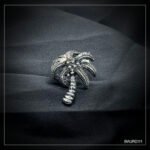 Palm Silver Grey Ring